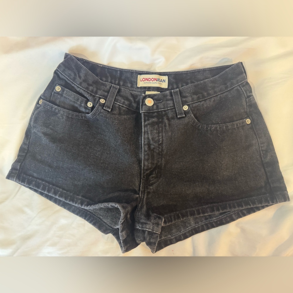 LONDONJEAN Charcoal Denim Shorts